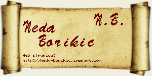 Neda Borikić vizit kartica